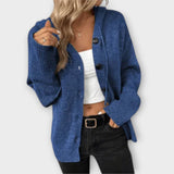 Nina | Klassischer Strick-Cardigan mit Knöpfen – Blau