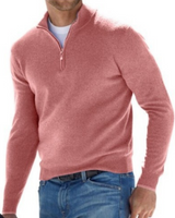 Pullover Herren Strick Reißverschluss | Alltag Komfort – Rosa