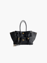 Luxuriöse vegane Leder-Strandtasche – Geflochtene Tote für Damen – Schwarz