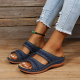 Rhetta - Sommersandalen mit Keilabsatz für Frauen – Dunkelblau