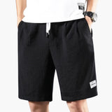 Herren Sommer Shorts mit Kordelzug und knielangem Schnitt – Schwarz