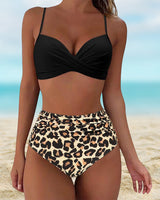 Ursula | Hoher Bund Bikini – Tigermuster
