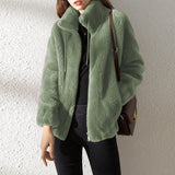 Damen Winterjacke mit Reißverschluss – Grün
