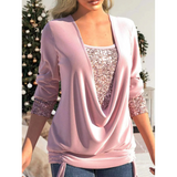 Marlee - Elegantes Pailletten-Oberteil für Damen – Rosa