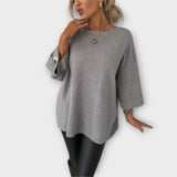 Valeria | Elegante Strickbluse – Grau