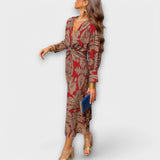 Oriana - Stilvolles Langarmkleid – Rot