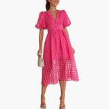 Elegantes Midikleid für Damen - Sommerliches Chic-Kleid – Rosa