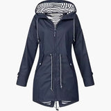 Kapuze Regenmantel für Herren – Marineblau