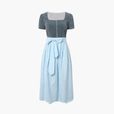 Besticktes Festliches Dirndl kleid für Damen - Oktoberfest 2025 – Dunkel Grau