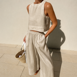 Thelma - Lässiges und Bequemes Hosen-Set – Khaki