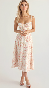 Kiana - Stilvolles Midikleid mit Schlitz – Rosa