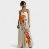 Michelle - Sweetheart Maxikleid mit Orangenblüten – Orange Blume