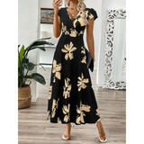 Hanneli - weiches Wickel-Maxikleid – Dunkel