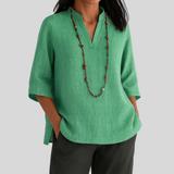 Bernice – Bequeme Bluse Mit V-Ausschnitt – Grün