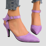 Nicole | Orthopädische Komfort-Heels mit Doppelriemen – Lila