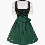 Besticktes Dirndl kleid mit Schürze für Damen - Oktoberfest 2025 – Grün