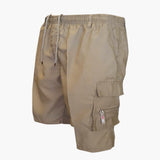 Herren Cargo Shorts mit Taschen und Kordelzug für Sommer – Khaki