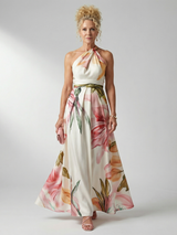 Amiel | Leichtes Blumenkleid Maxi – Weiß