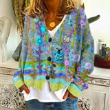 Elise - Damenpullover mit Blumenmotiven – Grün