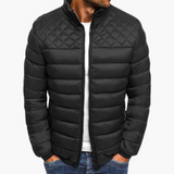 Elegante Steppjacke - Herren Winterjacke mit Reißverschluss – Schwarz