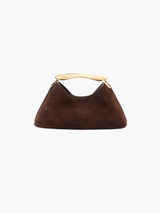 Luxuriöse Mini-Handtasche aus veganem Wildleder – Eleganter Look – Braunes Wildleder