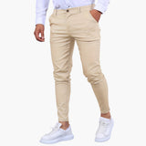 Herren Slim Fit Hose in Knöchellänge mit Taschen – Khaki
