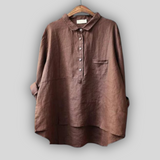 Katrin - Linen Blouse – Rostrot