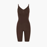 Damen Body | einteilig mit geschlossener Ober- und Unterseite – Braun