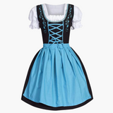 Traditionelles Dirndl mit Schürze für Damen - Oktoberfest 2025 – Blau