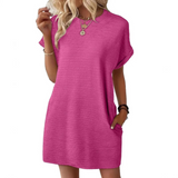 Evasha | Entspanntes Sommerkleid – Rosenrot