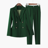 Eleganter Blazer Zweiteiler für Damen - Blazer und Hose – Grün