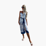 Badeanzug-Set - für Damen mit Pareo und verstellbaren Trägern – Blau