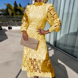 Daleyza - Stilvolles und modernes Midikleid – Gelb