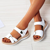 Dominika - Stilvolle flache Orthopädie-Sandalen – Weiß