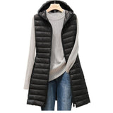 Bequeme Lange Damen Bodywarmer - Rianne – Schwarz