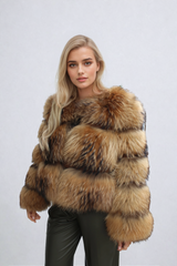 DACY | Stilvoller Faux Pelzmantel – Braun