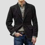 Herren Texturiert Cordjacke mit Taschen – Dunkelgrau