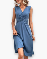 Damen Luftiges Elegantes Kleid | Midi – Hellblau