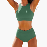 Sport-Bikini - Damen Bustier-Set für Schwimmen & Training – Grün