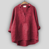 Anna - Linen Blouse – Rot