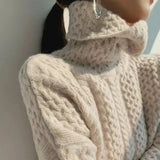 Kuscheliger Damen Pullover | Rollkragen – Beige