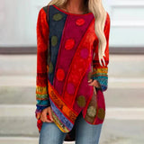 Leila - Bunte Vintage-Tunika – Rot