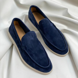 Elegante und bequeme Ledermokassins – Marineblau
