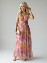 Isel | Soft Wrap Maxikleid – Mehrfarbig