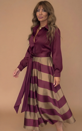 Zivara - gestreiftes Maxikleid mit weicher Haptik – Rot