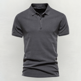 Stilvolles Herren-Poloshirt kurzarm mit Knopfleiste – Grau