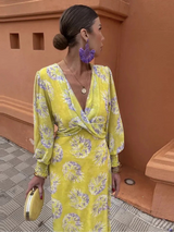 Marisella  | Sommerkleid mit Blumenmuster – Gelb