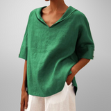 Alissa - Lässige, Locker Sitzende Bluse – Grün
