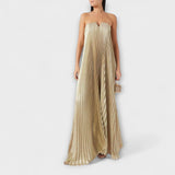 Michelle - Sweetheart Maxikleid mit Orangenblüten – Gold