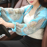 Rosemarie | Damen Chiffon Überwurf Schal Paisley – Chiffon Schal Paisley Damen 2026 – Himmelblau
